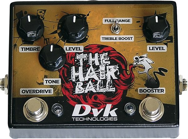 open zoom image for DVK Technologies Hairball Overdrive and Boost Guitar Effects Pedal, Main