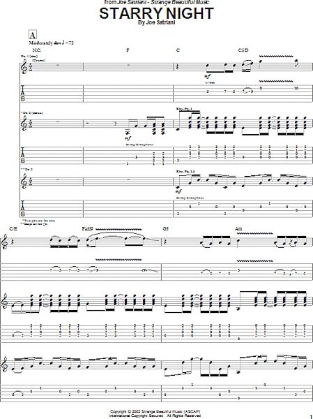 open zoom image for Starry Night - Guitar TAB, New, Main