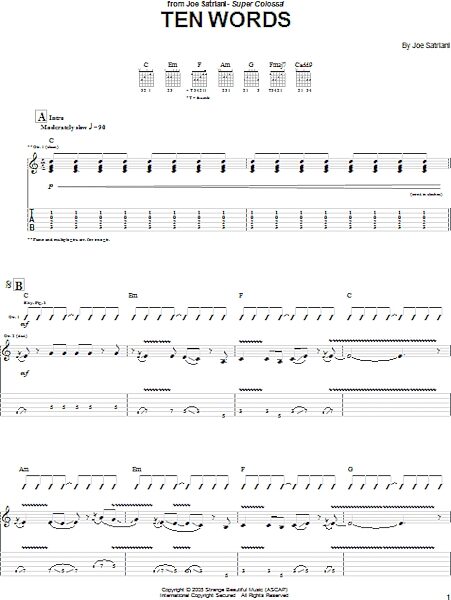 open zoom image for Ten Words - Guitar TAB, New, Main