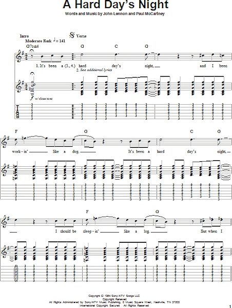 open zoom image for A Hard Day's Night - Guitar Tab Play-Along, New, Main