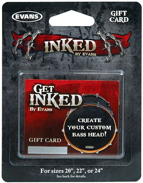 open zoom image for Evans Inked Custom Bass Drumhead Gift Card, Main