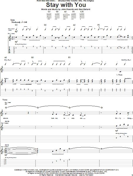 open zoom image for Stay With You - Guitar TAB, New, Main
