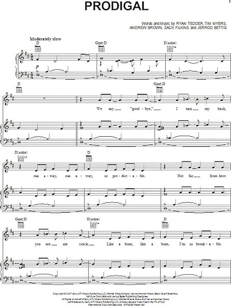 open zoom image for Prodigal - Piano/Vocal/Guitar, New, Main