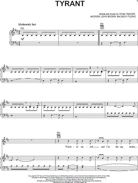 open zoom image for Tyrant - Piano/Vocal/Guitar, New, Main