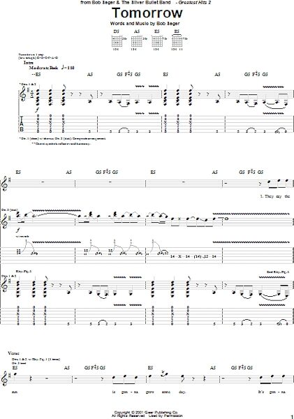 open zoom image for Tomorrow - Guitar TAB, New, Main