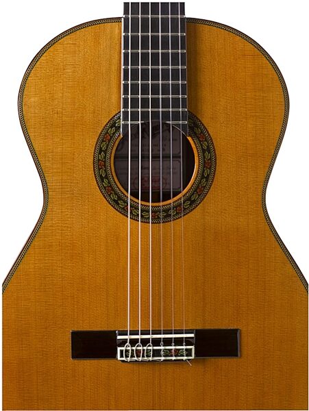 open zoom image for Ramirez 125 Anos Cedar Classical Acoustic Guitar with Case, Closeup