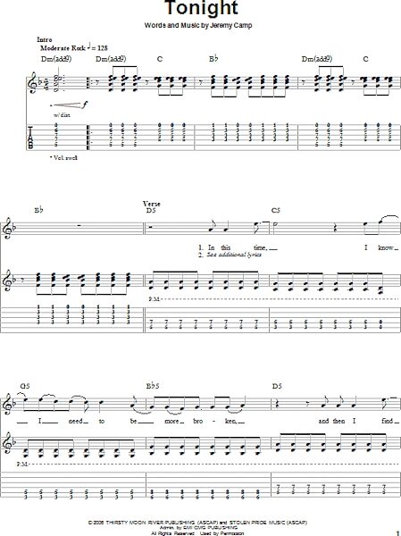 open zoom image for Tonight - Guitar Tab Play-Along, New, Main