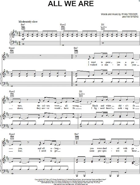 open zoom image for All We Are - Piano/Vocal/Guitar, New, Main