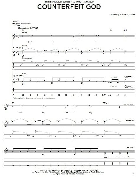 open zoom image for Counterfeit God - Guitar TAB, New, Main