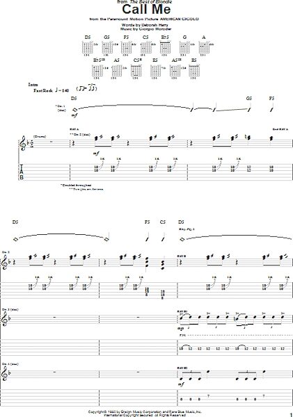 open zoom image for Call Me - Guitar TAB, New, Main