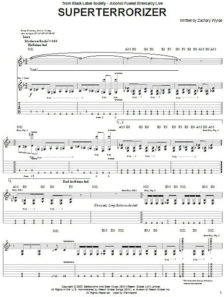 open zoom image for Superterrorizer - Guitar TAB, New, Main