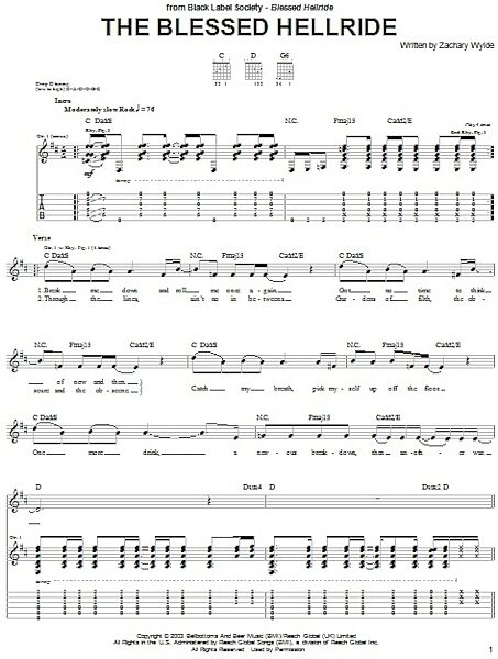 open zoom image for The Blessed Hellride - Guitar TAB, New, Main