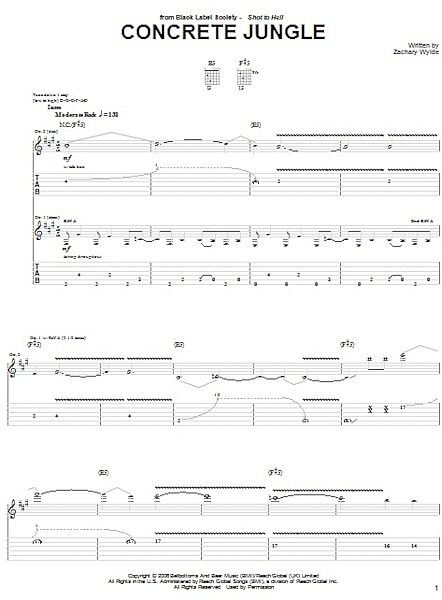 open zoom image for Concrete Jungle - Guitar TAB, New, Main