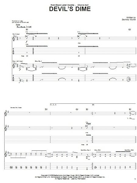 open zoom image for Devil's Dime - Guitar TAB, New, Main