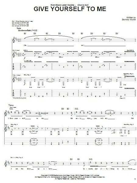 open zoom image for Give Yourself To Me - Guitar TAB, New, Main