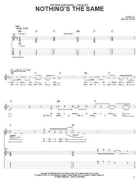 open zoom image for Nothing's The Same - Guitar TAB, New, Main