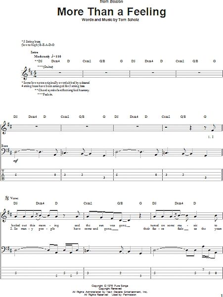 open zoom image for More Than A Feeling - Bass Tab, New, Main