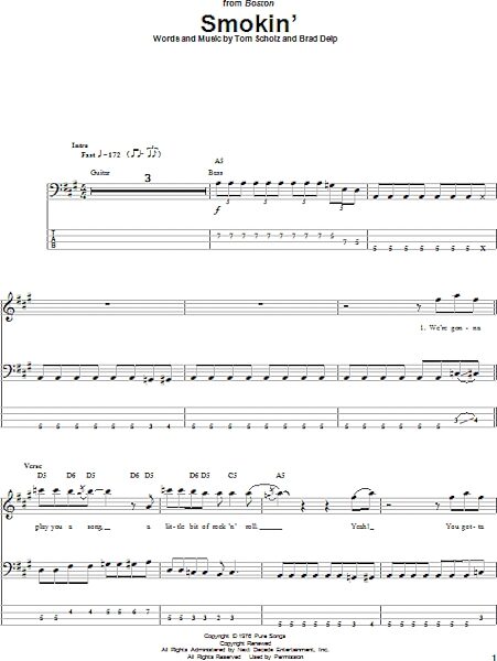open zoom image for Smokin' - Bass Tab, New, Main