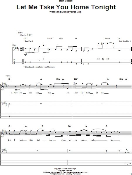 open zoom image for Let Me Take You Home Tonight - Bass Tab, New, Main