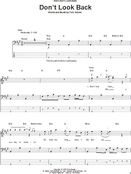 open zoom image for Don't Look Back - Bass Tab, New, Main