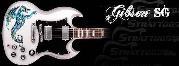 open zoom image for Strattoo Electric Guitar Tattoo, Dragonoid - On SG