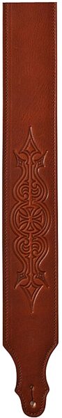 open zoom image for Franklin Embossed Glove Leather 2.5" Guitar Strap, Cognac