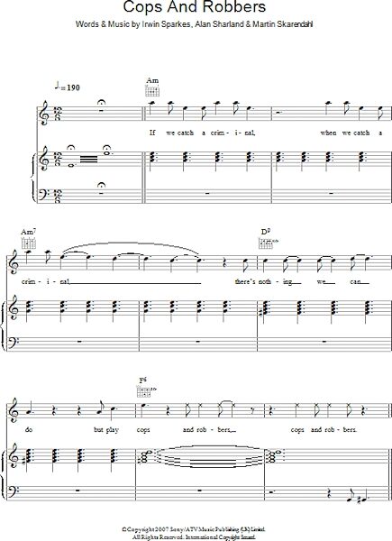 open zoom image for Cops And Robbers - Piano/Vocal/Guitar, New, Main