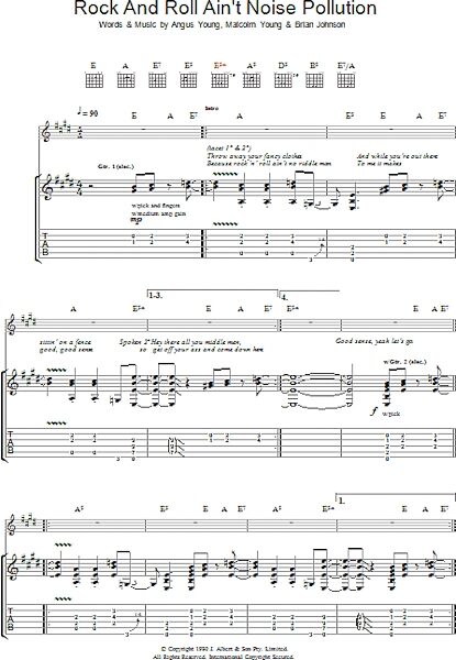 open zoom image for Rock And Roll Ain't Noise Pollution - Guitar TAB, New, Main