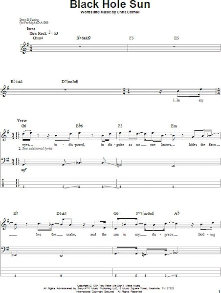 open zoom image for Black Hole Sun - Bass Tab, New, Main