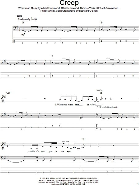 open zoom image for Creep - Bass Tab, New, Main