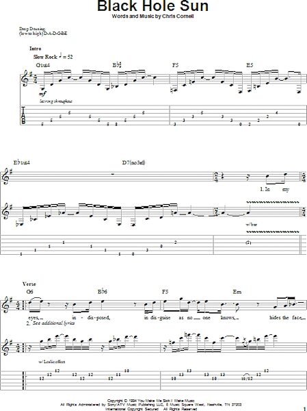 open zoom image for Black Hole Sun - Guitar Tab Play-Along, New, Main