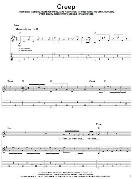 open zoom image for Creep - Guitar Tab Play-Along, New, Main