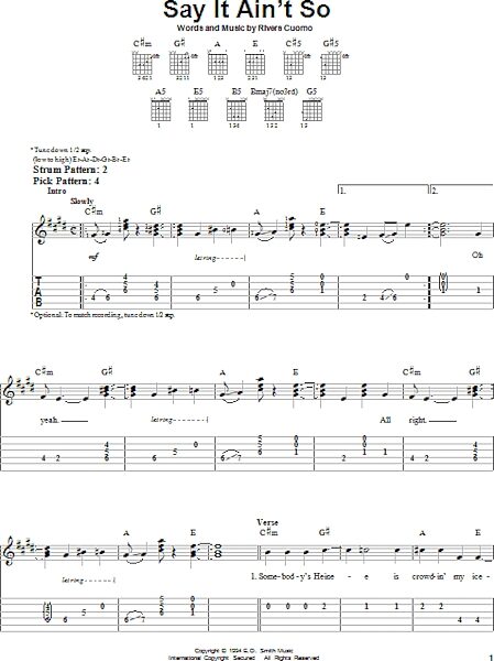 open zoom image for Say It Ain't So - Easy Guitar with TAB, New, Main