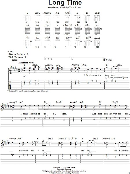 open zoom image for Long Time - Easy Guitar with TAB, New, Main