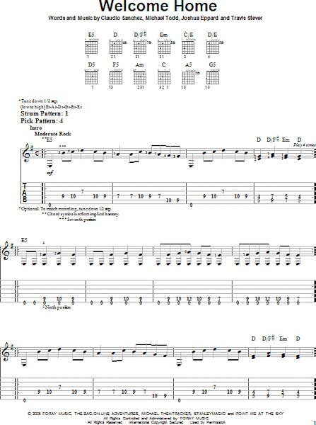 open zoom image for Welcome Home - Easy Guitar with TAB, New, Main