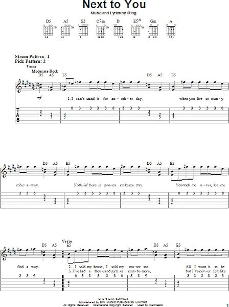 open zoom image for Next To You - Easy Guitar with TAB, New, Main