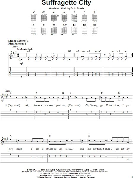 open zoom image for Suffragette City - Easy Guitar with TAB, New, Main