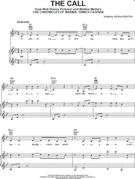 open zoom image for The Call - Piano/Vocal/Guitar, New, Main