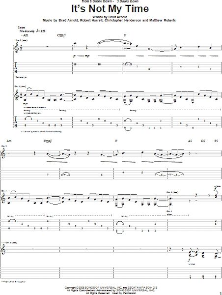 open zoom image for It's Not My Time - Guitar TAB, New, Main