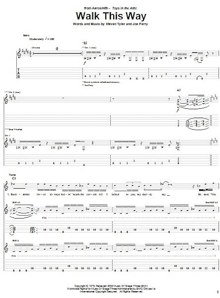 open zoom image for Walk This Way - Guitar TAB, New, Main