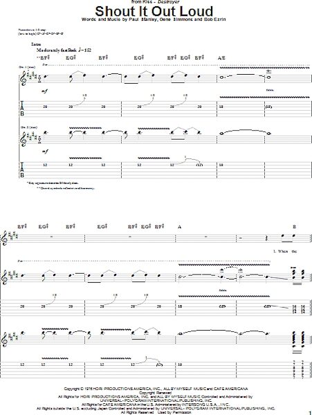 open zoom image for Shout It Out Loud - Guitar TAB, New, Main