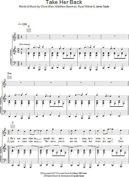 open zoom image for Take Her Back - Piano/Vocal/Guitar, New, Main