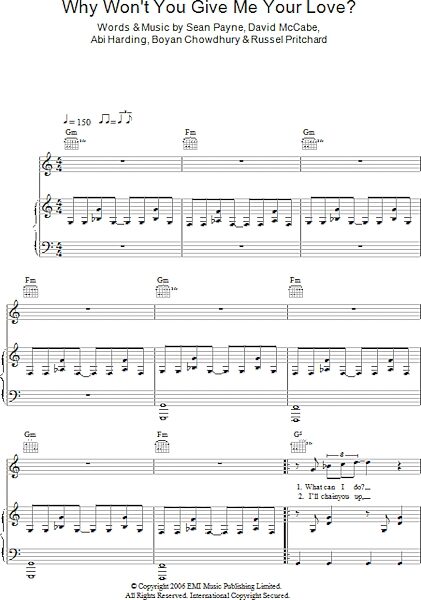 open zoom image for Why Won't You Give Me Your Love? - Piano/Vocal/Guitar, New, Main