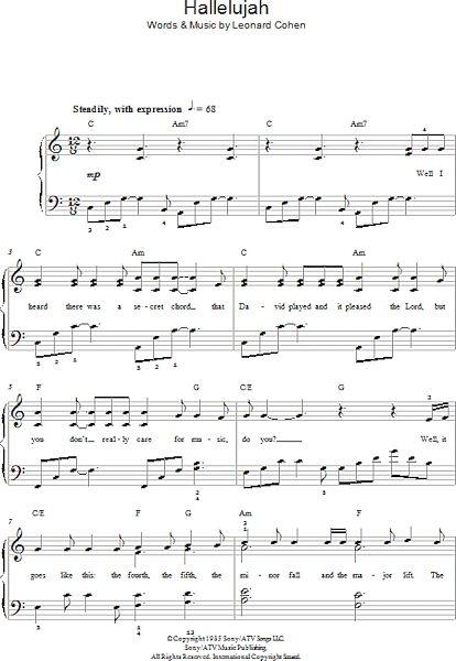 open zoom image for Hallelujah - Easy Piano, New, Main