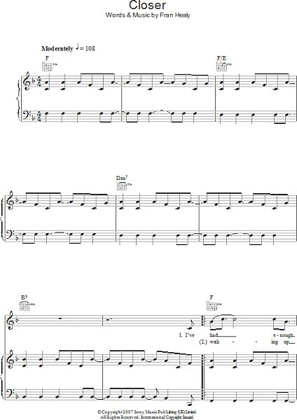 open zoom image for Closer - Piano/Vocal/Guitar, New, Main