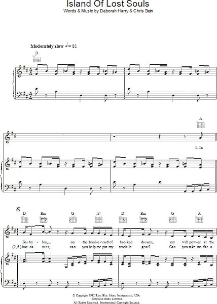 open zoom image for Island Of Lost Souls - Piano/Vocal/Guitar, New, Main