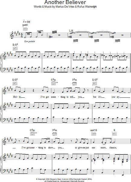 open zoom image for Another Believer - Piano/Vocal/Guitar, New, Main