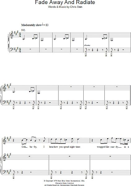open zoom image for Fade Away And Radiate - Piano/Vocal/Guitar, New, Main