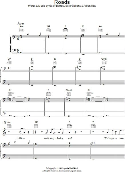 open zoom image for Roads - Piano/Vocal/Guitar, New, Main