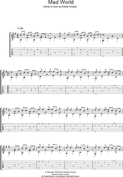 open zoom image for Mad World - Guitar TAB, New, Main